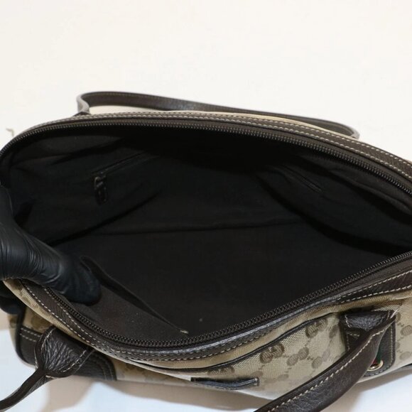 GUCCI Crystal Monogram Web Princy Boston - Brown - Picture 10 of 16